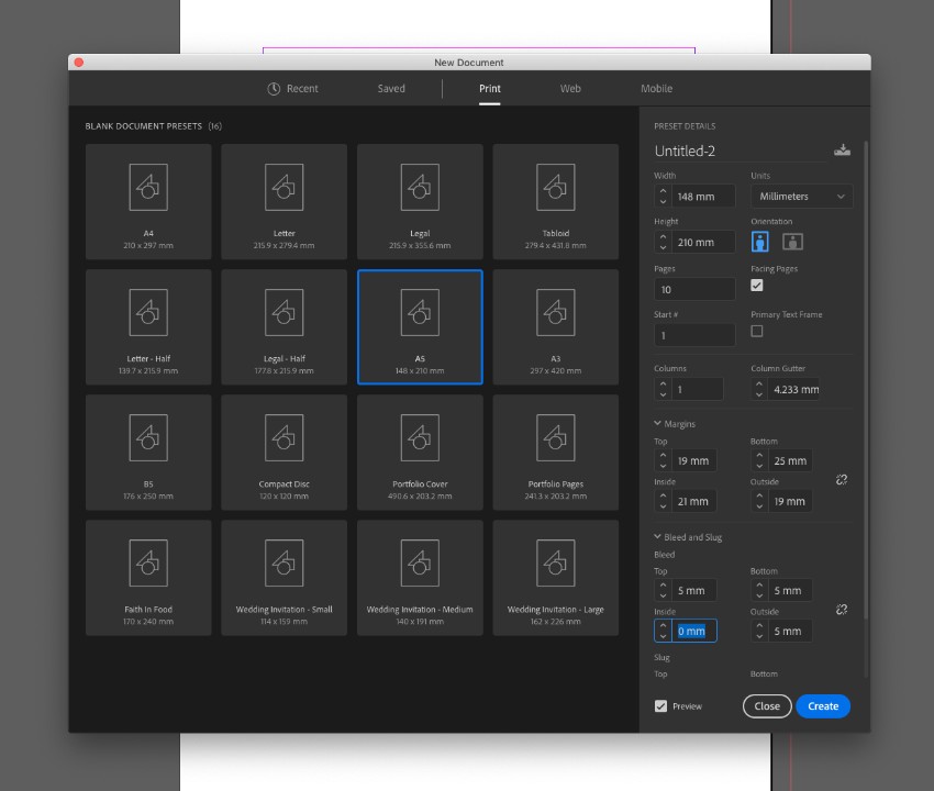 zine design indesign template new document