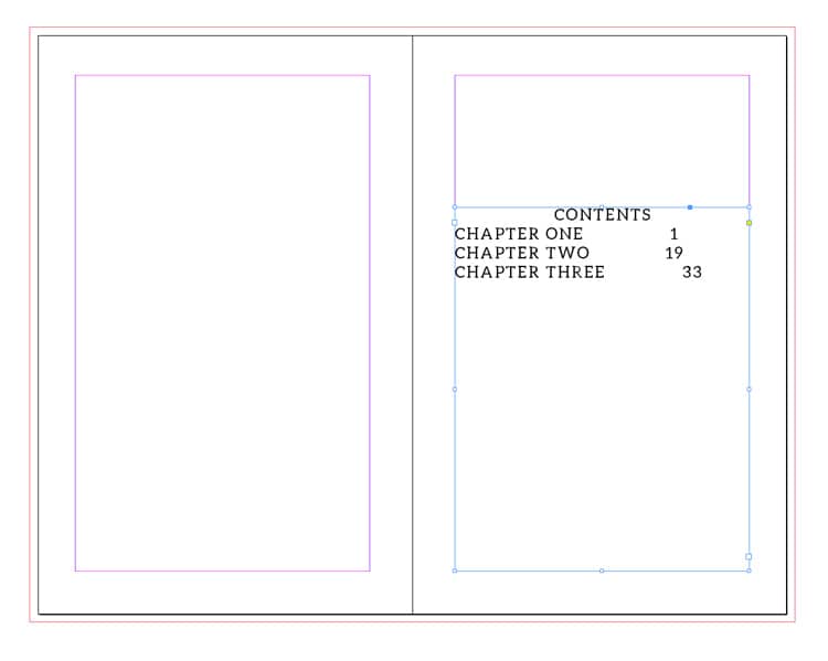 indesign table of contents TOC page numbers sections book design magazine design