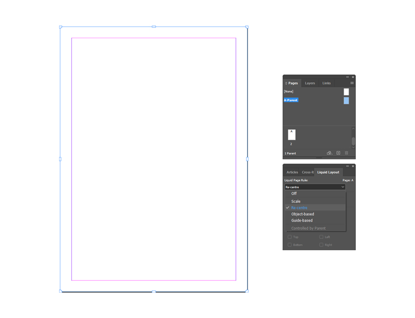 page resize indesign liquid layout