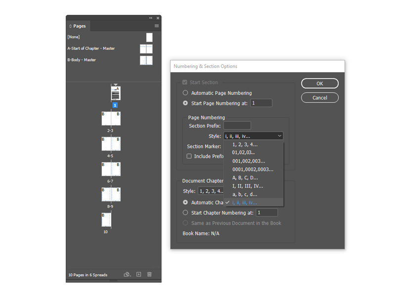 numbering and sections