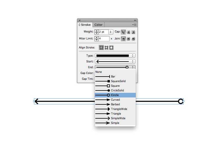 indesign arrows stroke arrowhead