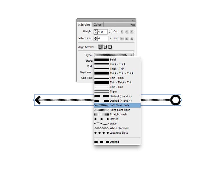 indesign arrows stroke arrowhead