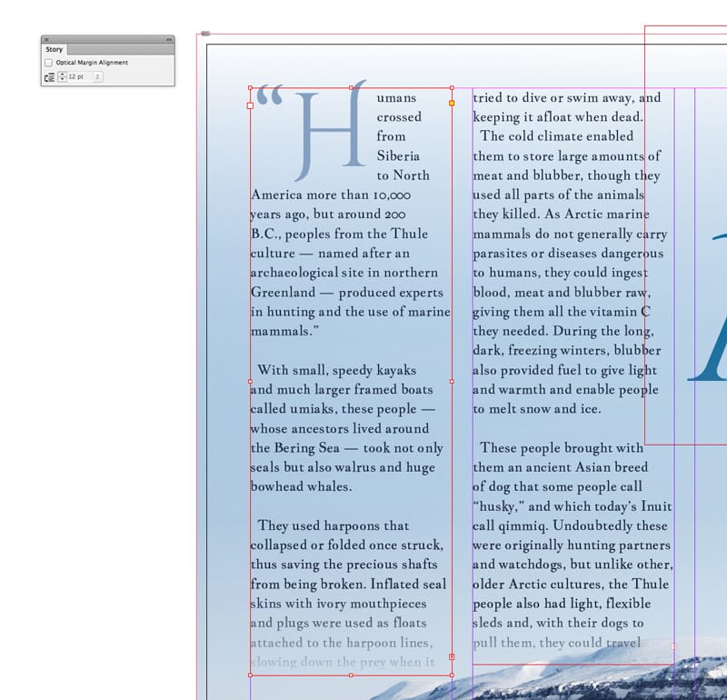 indesign hung punctuation optical margin alignment messy paragraphs typography