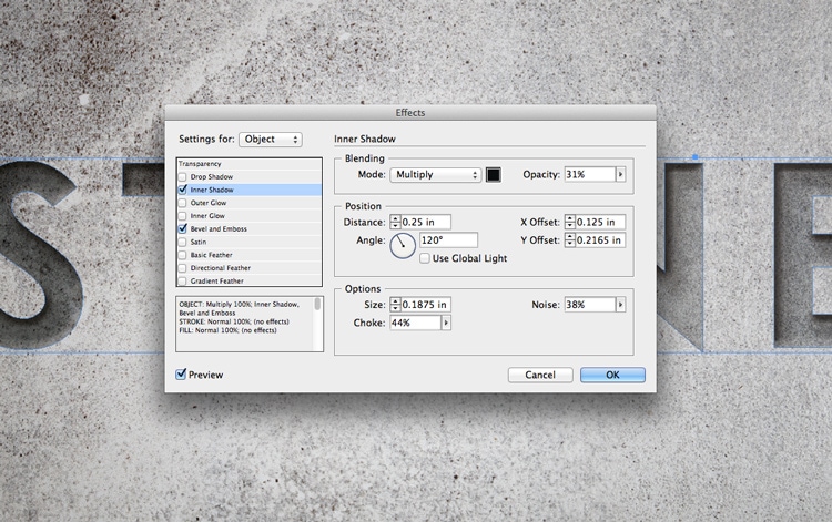 engraved stone quick typography text effect indesign adobe effects