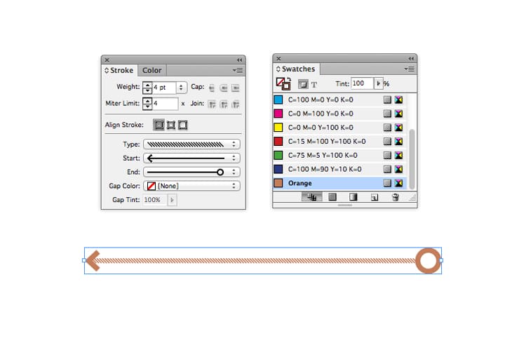indesign arrows stroke arrowhead
