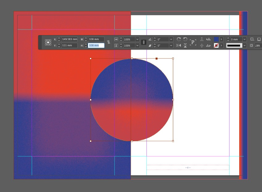 zine design indesign template circle gradient