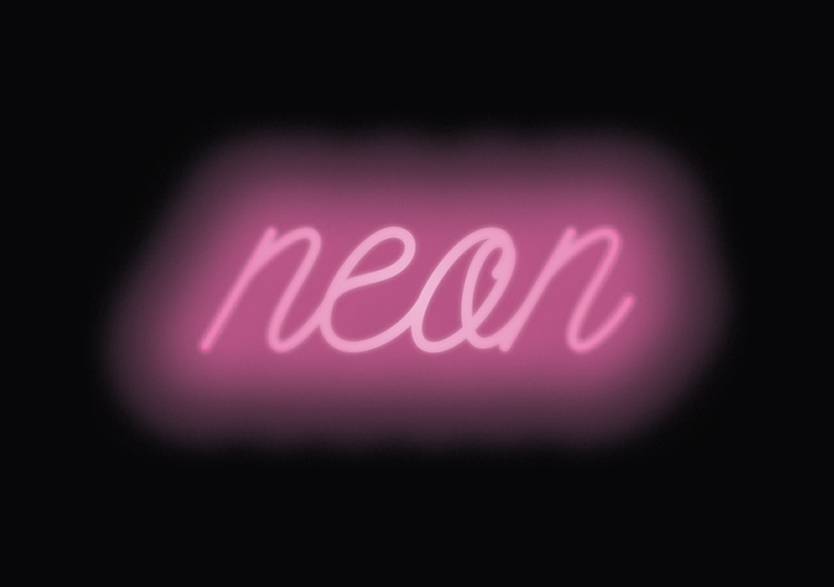 neon sign text effect glow light-up indesign typography