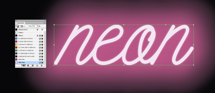 neon sign text effect glow light-up indesign typography