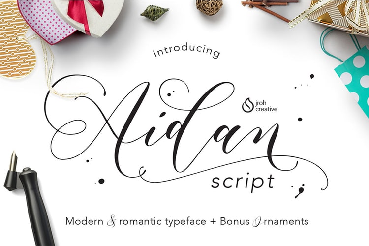 lettering hand-drawn modern calligraphic hand-lettered script fonts best free aidan