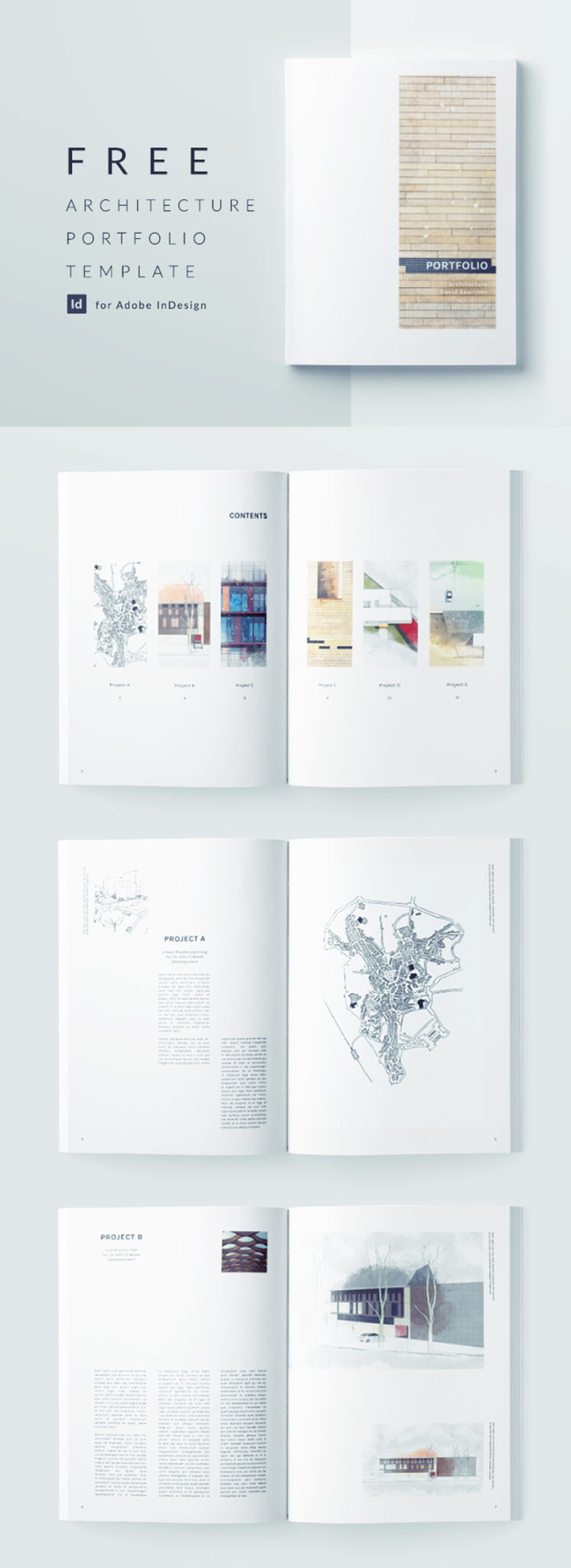 minimal architecture portfolio template free architecture portfolio indesign template