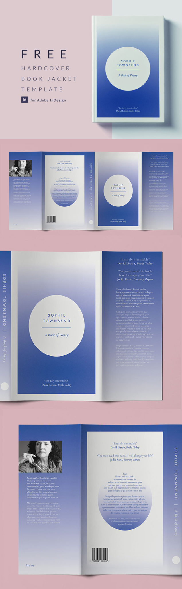 free book jacket template indesign free indesign dust jacket book hardcover hardback US trade