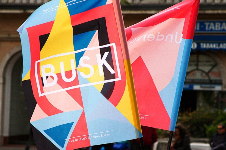 retro branding brand design brand identity mondrian primary colors bauhaus swiss school busk music festival