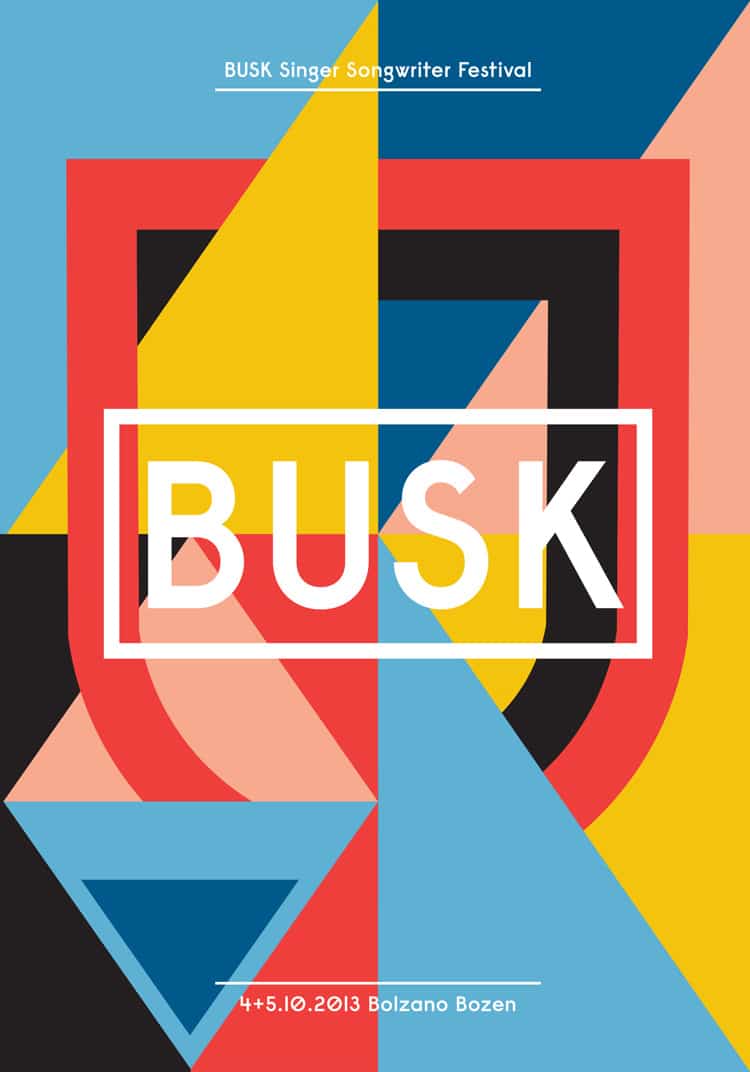 retro branding brand design brand identity mondrian primary colors bauhaus swiss school busk music festival