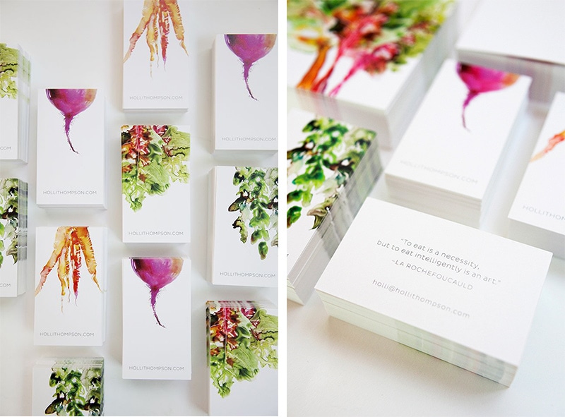 business card design watercolor painterly minimal holli thompson