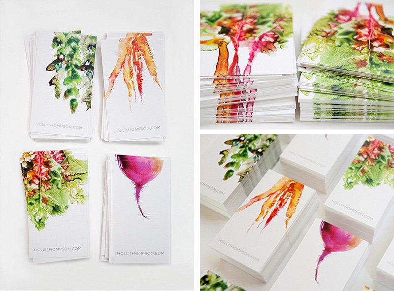 business card design watercolor painterly minimal holli thompson