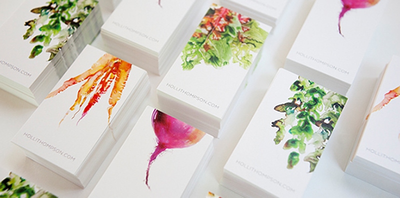 business card design watercolor painterly minimal holli thompson