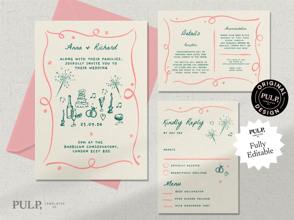 scribble wedding invitation template wedding invite wedding invitation template best wedding invite designs canva wedding templates indesign wedding templates