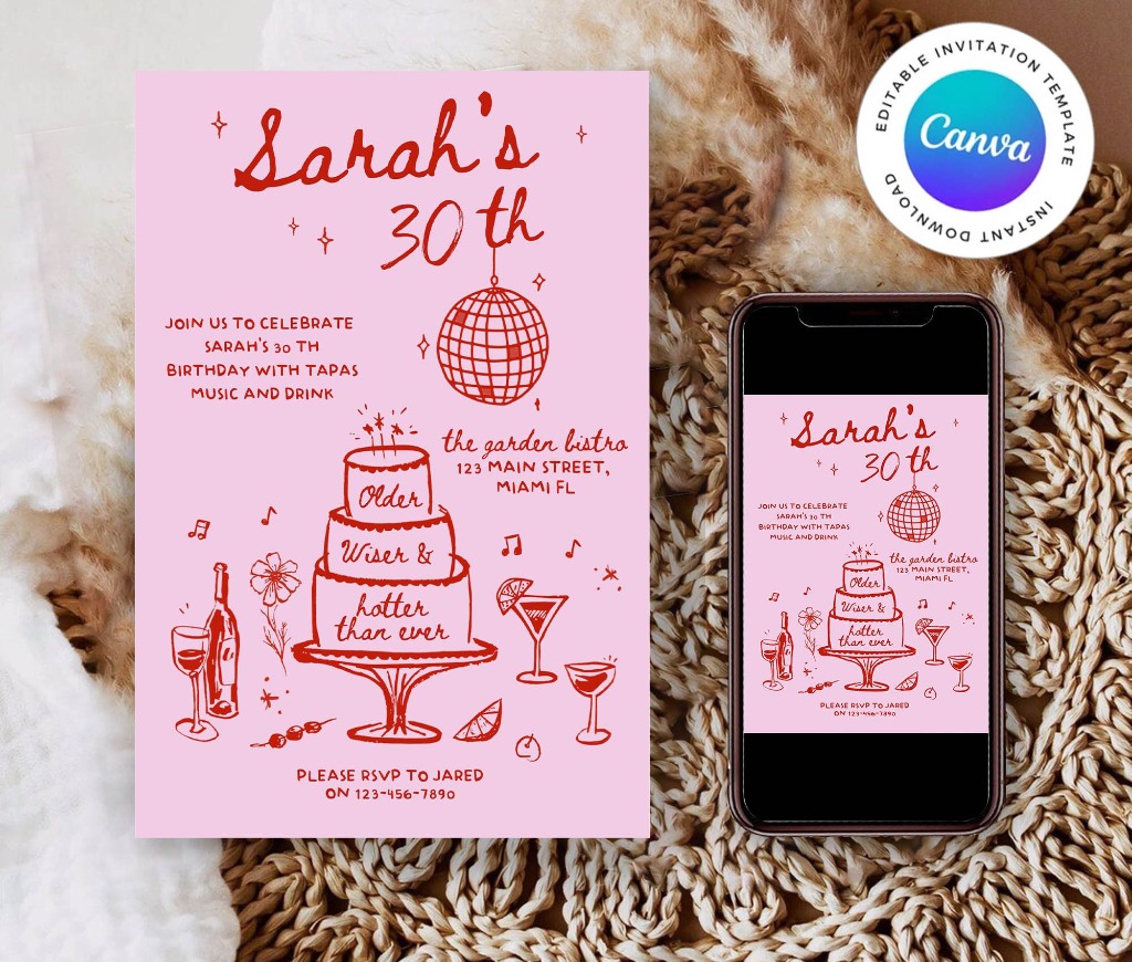 retro pink wedding invitation template wedding invite wedding invitation template best wedding invite designs canva wedding templates indesign wedding templates