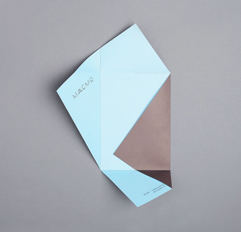 folded origami graphic design indesign menu maaemo bureau bruneau