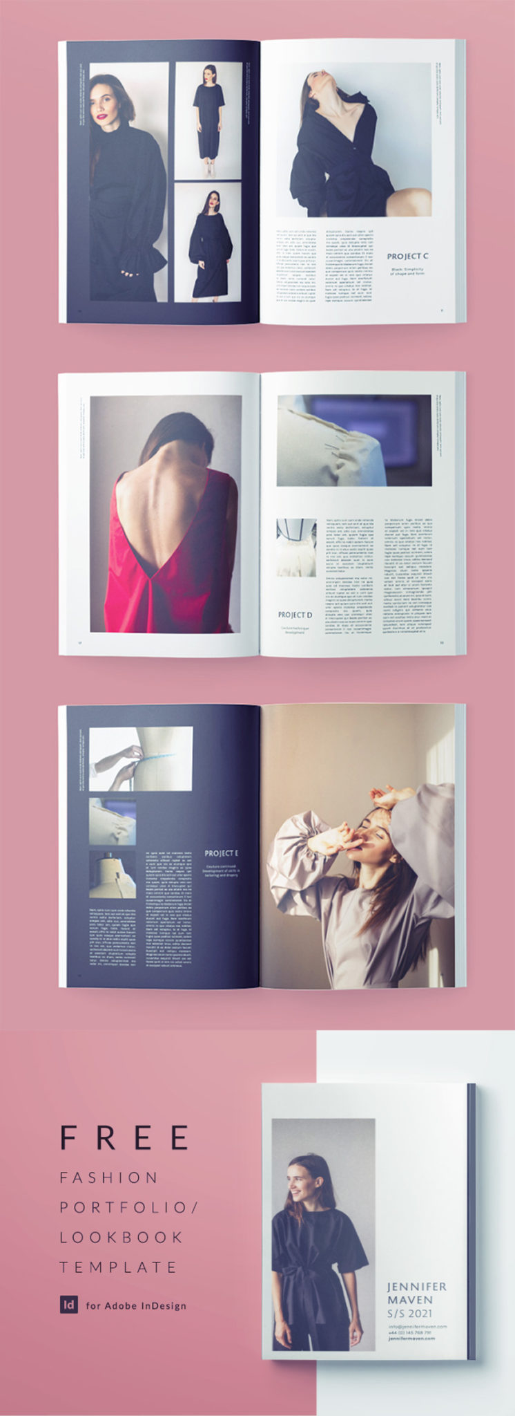 fashion portfolio fashion lookbook free indesign template