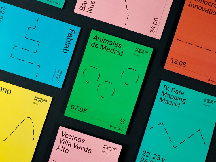 retro branding brand design brand identity mondrian primary colors bauhaus swiss school medialab prado