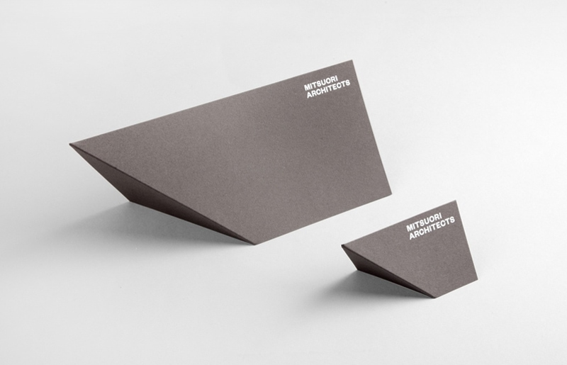 folded origami graphic design indesign business cards mitsuori architects