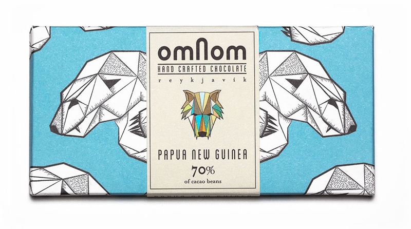 folded origami graphic design indesign packaging design omnom chocolate