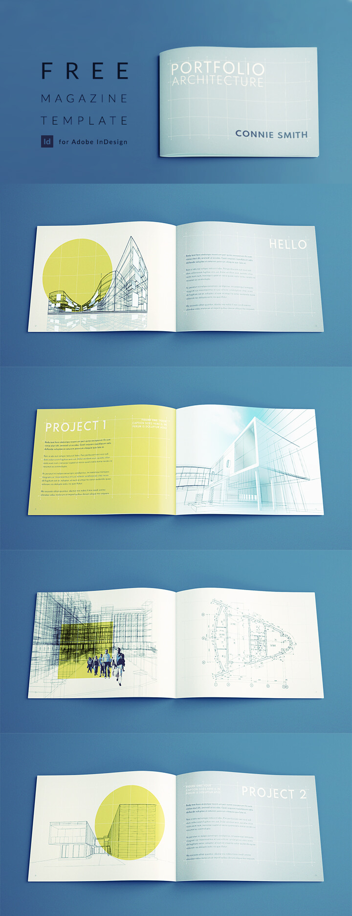 architecture portfolio free template proposal minimal clean professional