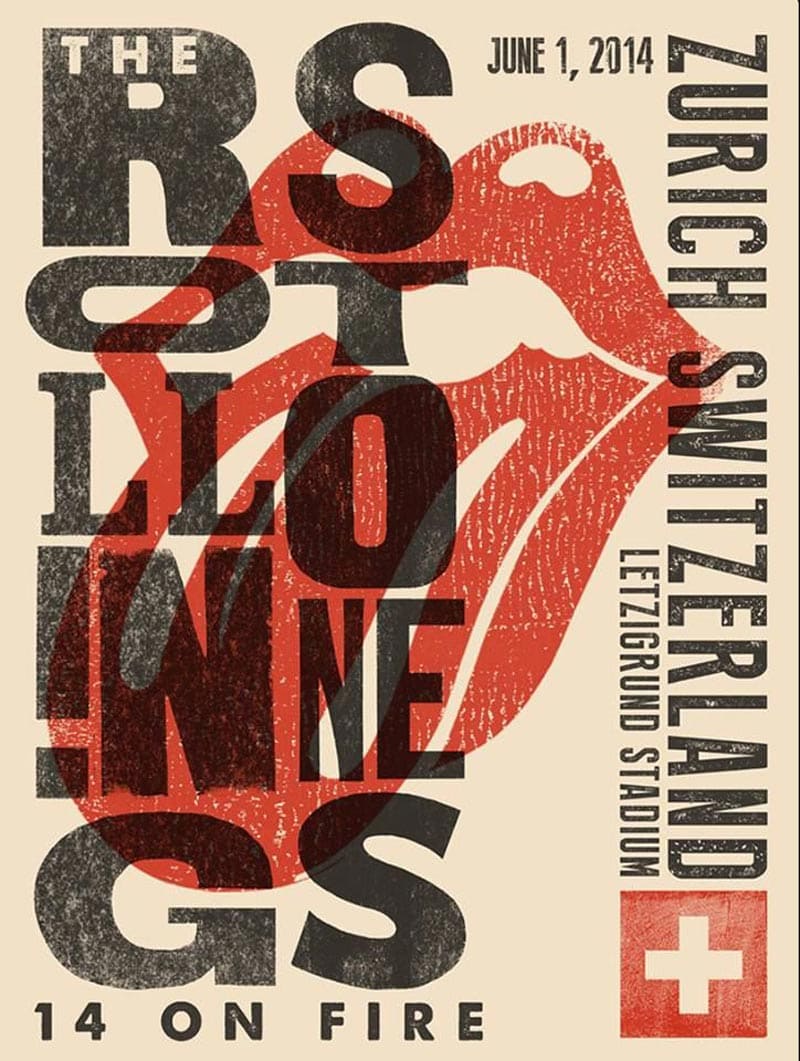 flyer design promotional marketing gig concert the rolling stones zurich