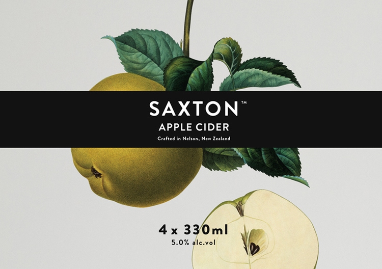 botanical graphic design flowers vintage packaging branding inspiration cider drinks bottle label saxton cider