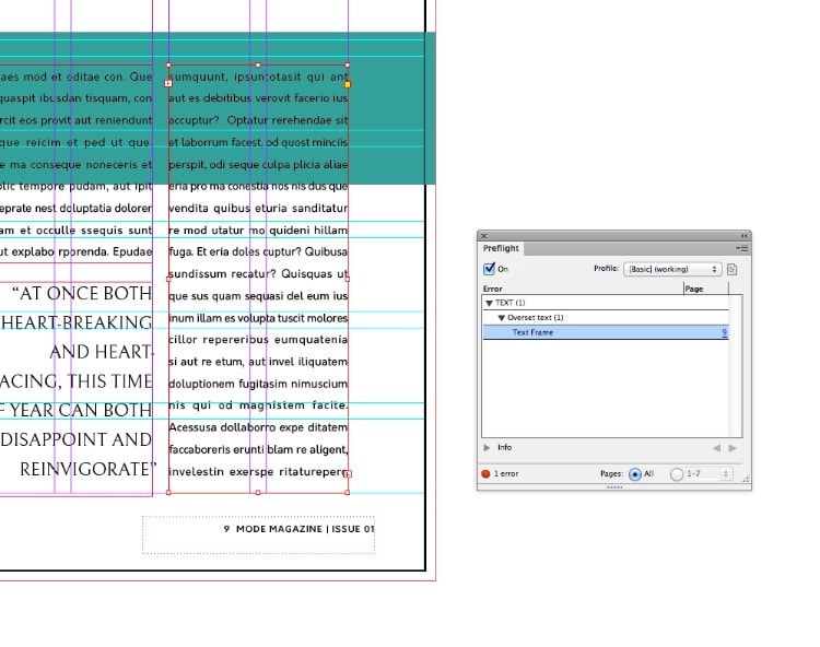 overset text indesign solutions get rid of excess text preflight error