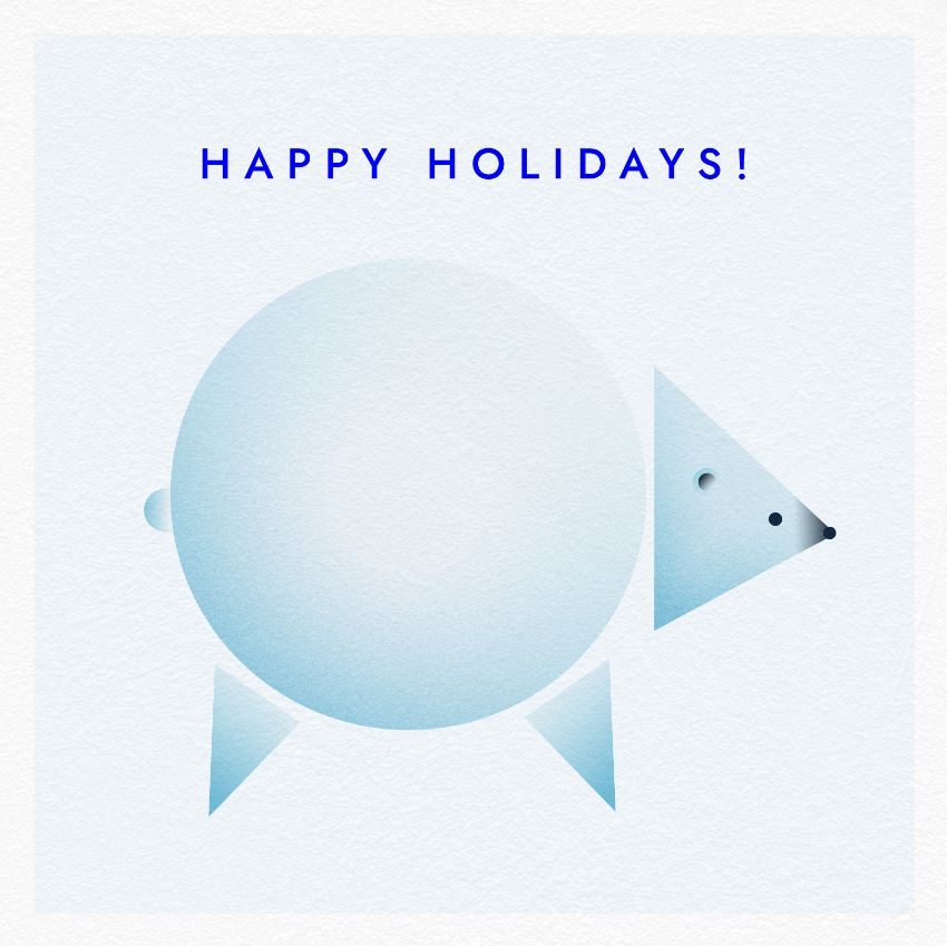 free christmas card template adobe indesign polar bear minimal graphic stylish christmas card