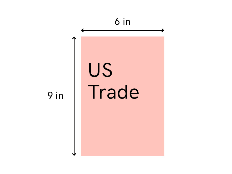 Standard book size self-publishing usa US trade fiction