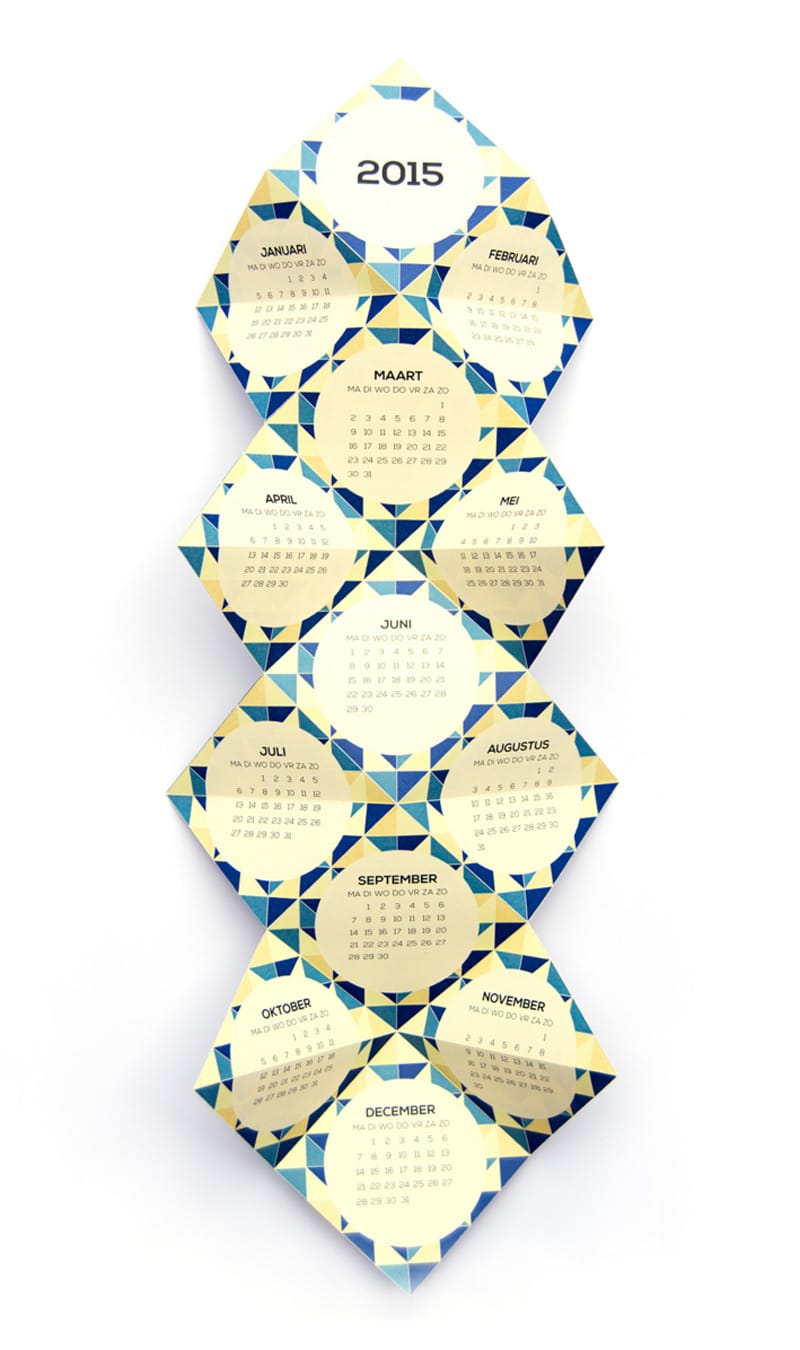 folded origami graphic design indesign calendar studio servaas