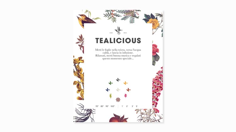 tealicious botanical graphic design flowers vintage packaging coffee tea branding inspiration