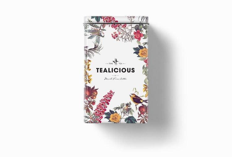 tealicious botanical graphic design flowers vintage packaging coffee tea branding inspiration