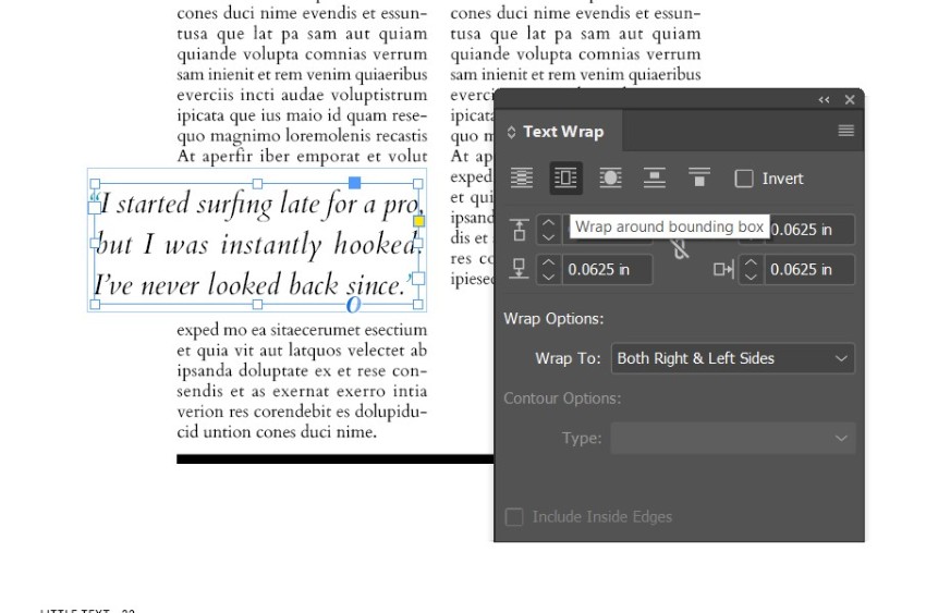 magazine pull quotes indesign text wrap