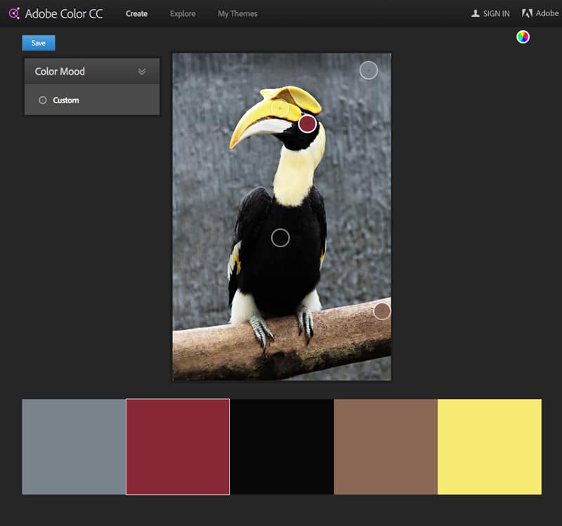 adobe color cc kuler color wheel color palette theme indesign taking color from photo