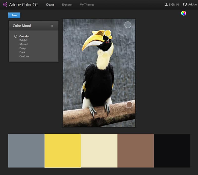 adobe color cc kuler color wheel color palette theme indesign taking color from photo