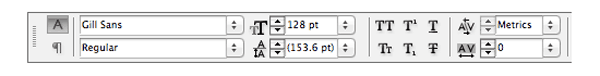 typography indesign character formatting controls panel