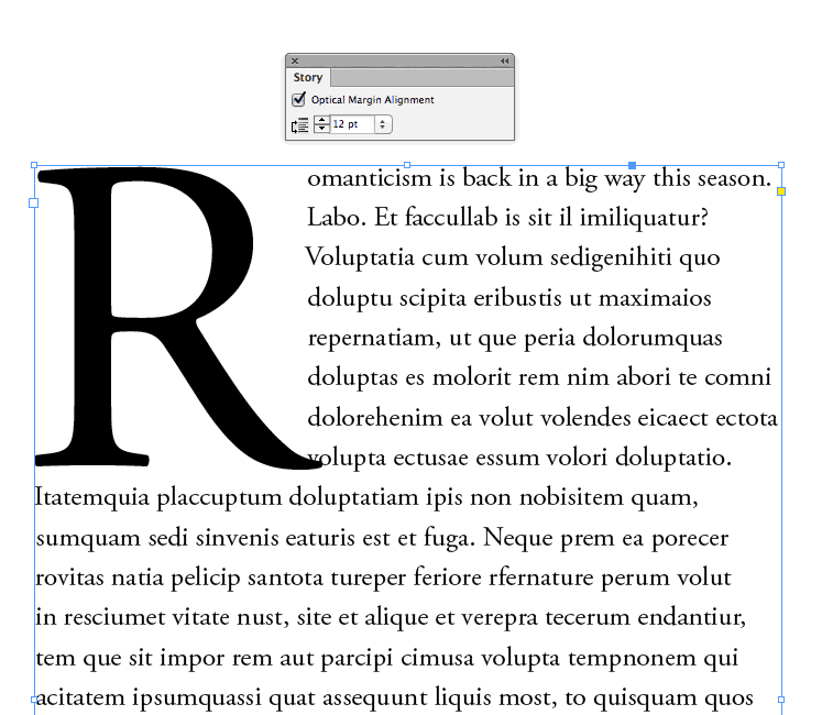 drop cap adobe indesign typography magazine design